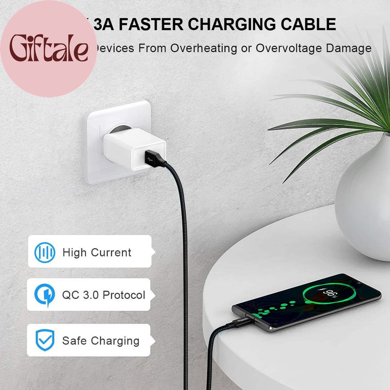 USB a to USB C Cable 5-Pack (3/3/6/6/10 Ft), Fast Charging Type C Charger Cord f gallery