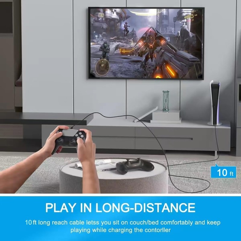10ft PS4 Controller Charging Cable Compatible with Xbox One Controller,PS4 Ch... gallery