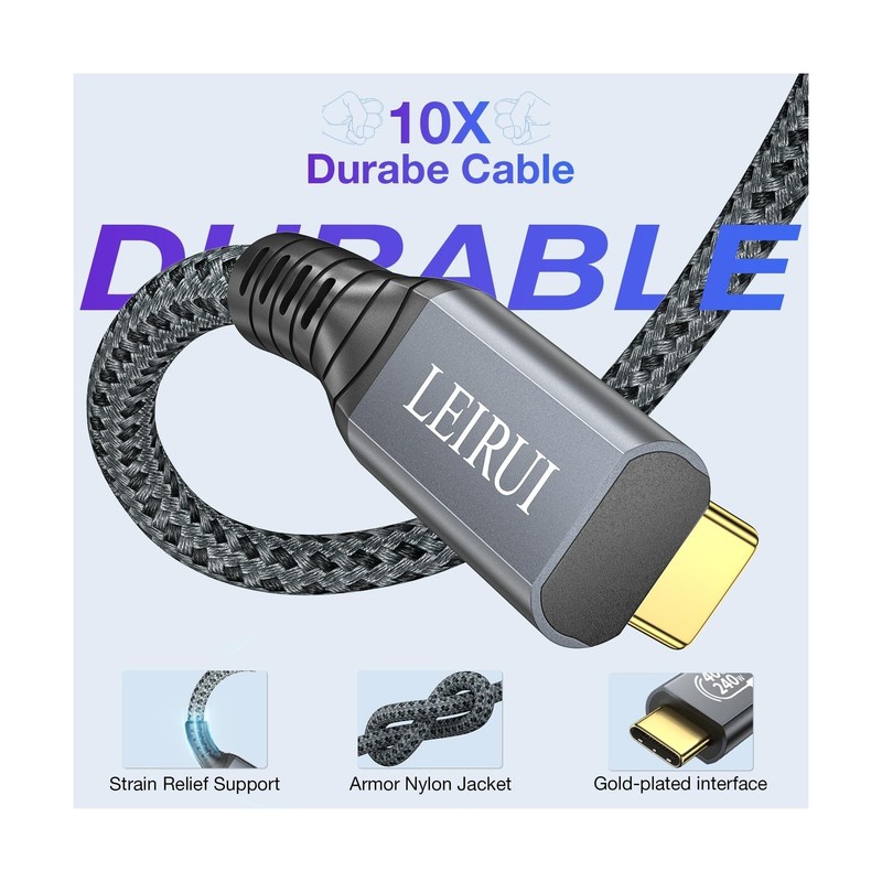 Certified USB4 Cable for Thunderbolt 4 Cable, 40Gbps Down Angle... Fast USA SHIP gallery