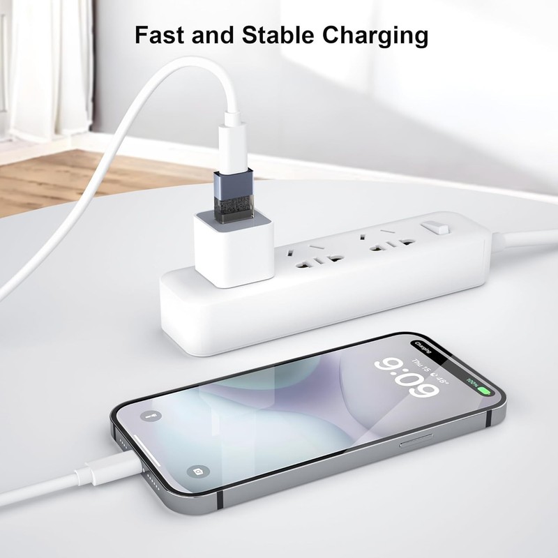 USB C to USB C 100W Cable 10FT with USB A Adapter, Right Angle Charger gallery