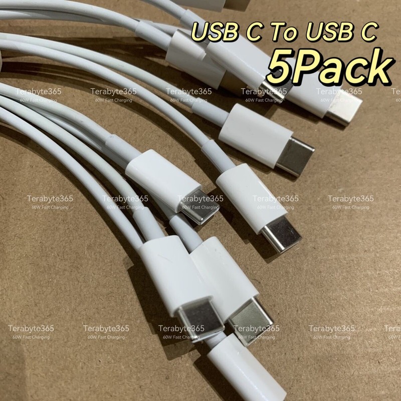 5X PD 60W USB C To USB C Cable Fast Cord For iPad Mini/Macbook Pro/iPhone 15 Lot