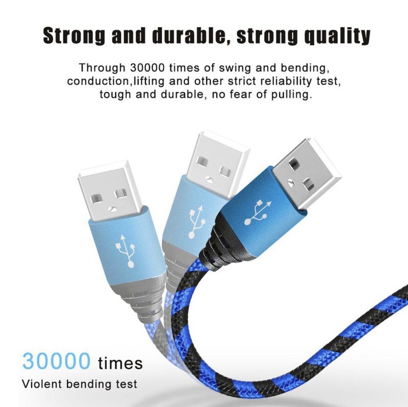 (x2) Micro USB Charging Charging Cable 3FT Long Nylon Braided USB TYPE C CABLE gallery