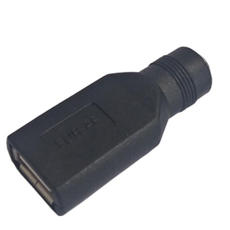 5.5 × 2.1mm DC Female Power Jack To USB 2.0 Type A Male Plug Jack Adapter gallery