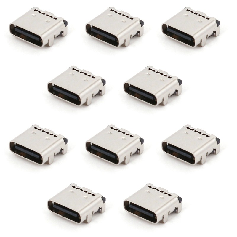 10Pcs USB 3.1 Type-C 24Pin SMT Female PCB Charging Socket Connector Plug DIY d gallery