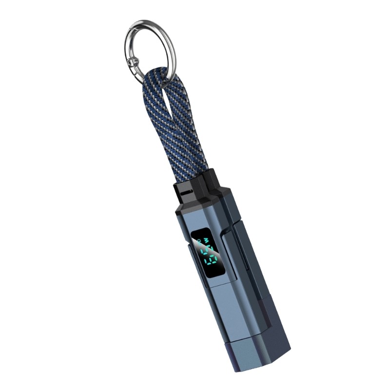 Compact Keychain Data Cable Digital Display Zinc Alloy Shell Type c Cord gallery