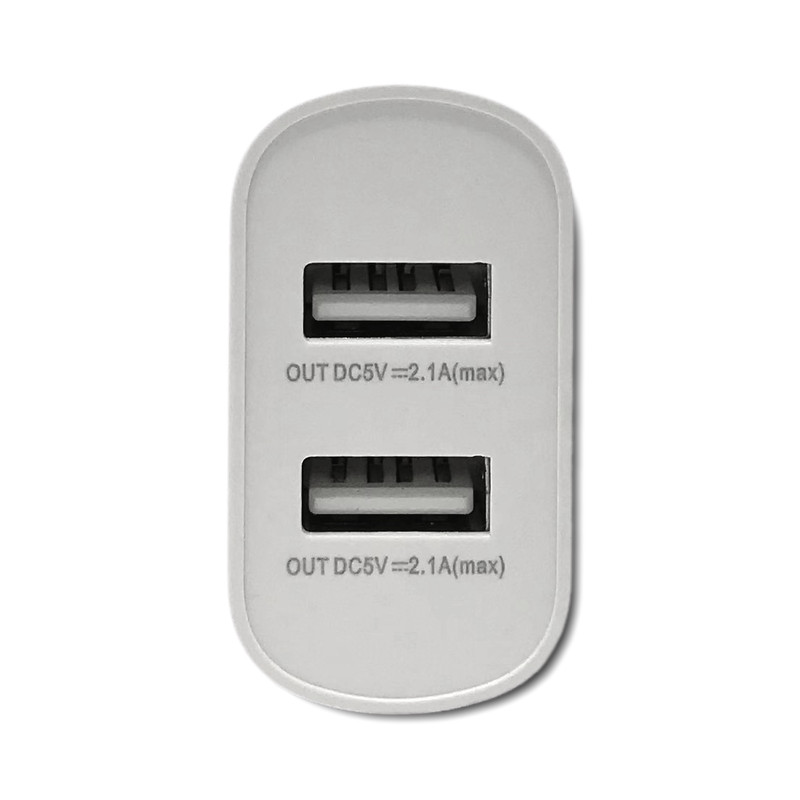 2 Pack Dual Port USB Wall Power Adaptor Charger US Standard Plug White gallery