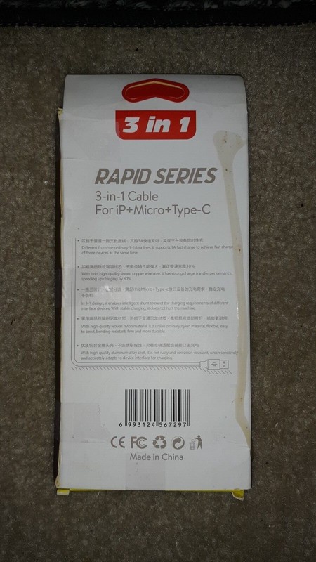 rapid series 3-in-1 Cable For iP + Micro + Type-C Fast Charge Data & Speed gallery