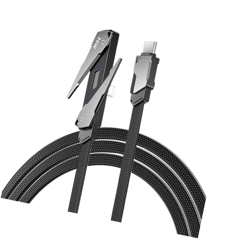 3.9ft Type C Charging Wire With Zinc Alloy Ends And Space Saving Foldable Stand gallery