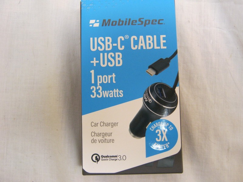 Mobilespec Charger Usb-c Cable+usb 1port 33watts See Description