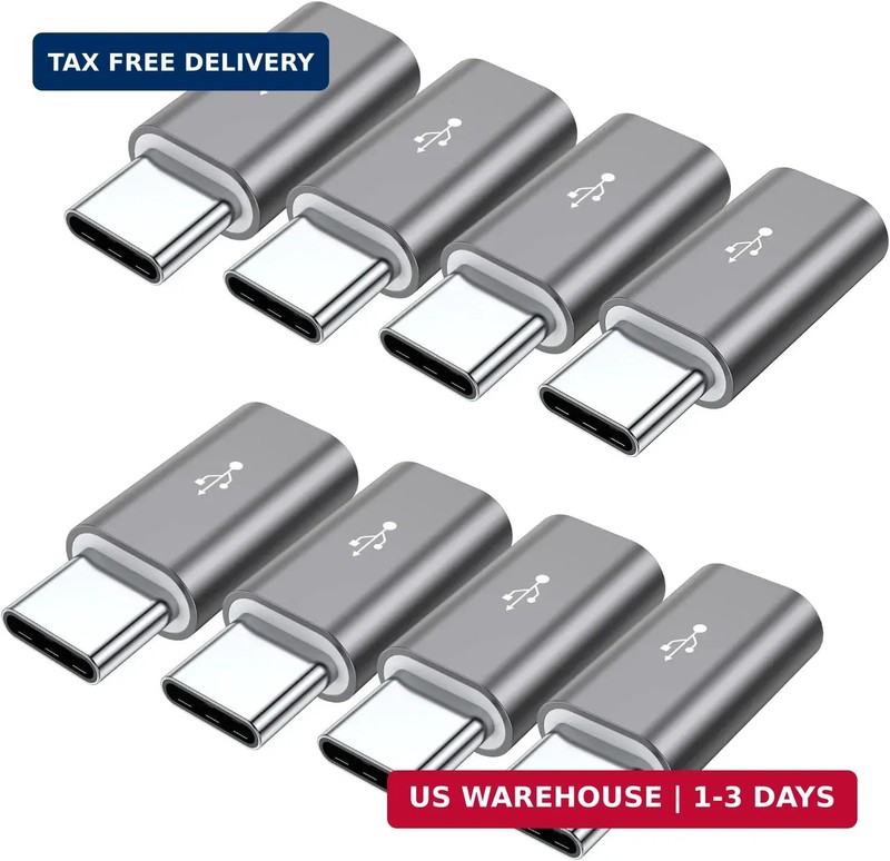 QianLink Micro USB to USB C Adapter,8-Pack Aluminum USB Type C Adapter Convert C