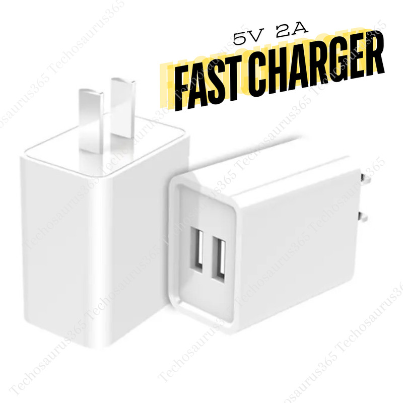 2PACK US Plug 5V 2A USB Port Wall Charger Dual USB Power Adapter Converter Lot