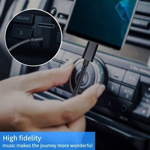 USB-C to 3.5mm Aux Cable Audio Cord Car Stereo Aux-in Adapter for Cell Phones gallery