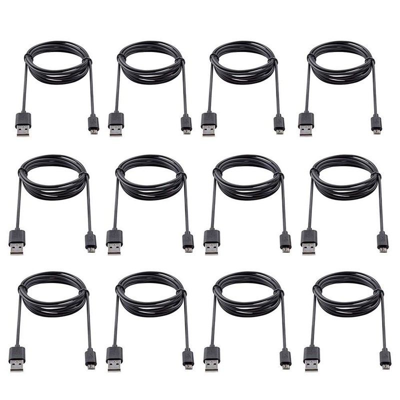 Micro USB Cable 3ft Charging Cord Bulk 12 PCS Android Power Data Line Black