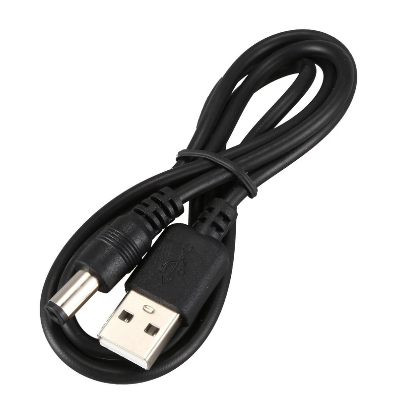 USB Cable 5.5mm / 2.1mm 5V DC Barrel Jack Power Cable (Black, 75cm) gallery