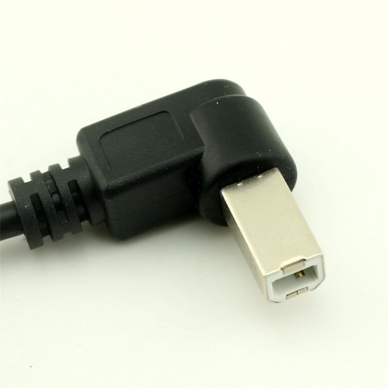 USB 2.0 Type A Male to B Male Right Angled Scanner Printer Cable Cord 1ft Black gallery