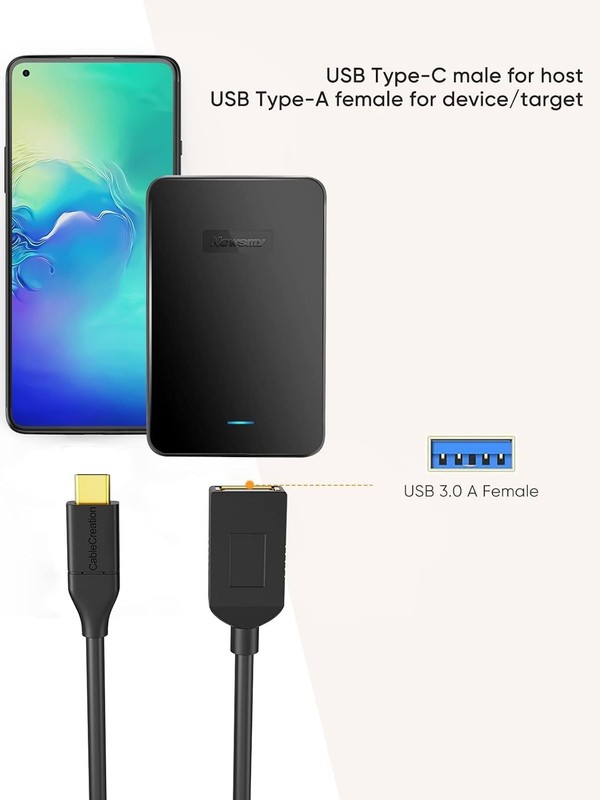 2-Pack USB Female to USB C Adapter 0.5FT/0.15m, Braided USB C to USB A Female... gallery