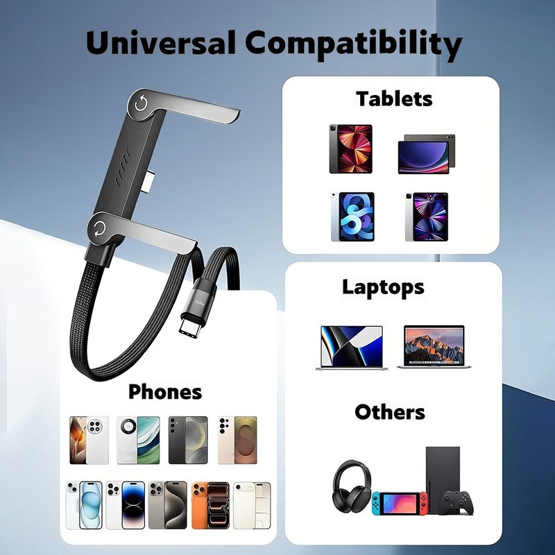 2in1 Phone Charger Invisible Folding Stand Fast Charging Cable Holder Mount 240W gallery