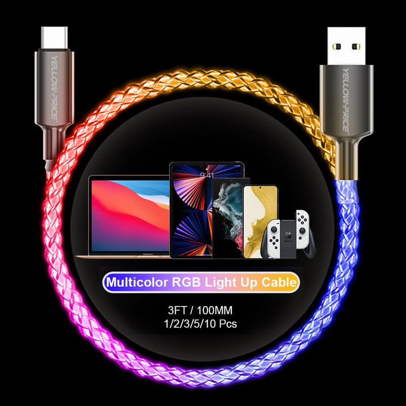 Fast USB C Charger Cable Lot for Galaxy S22/S21+/5G, Tab S8 Ultra, PS5, iPad Pro