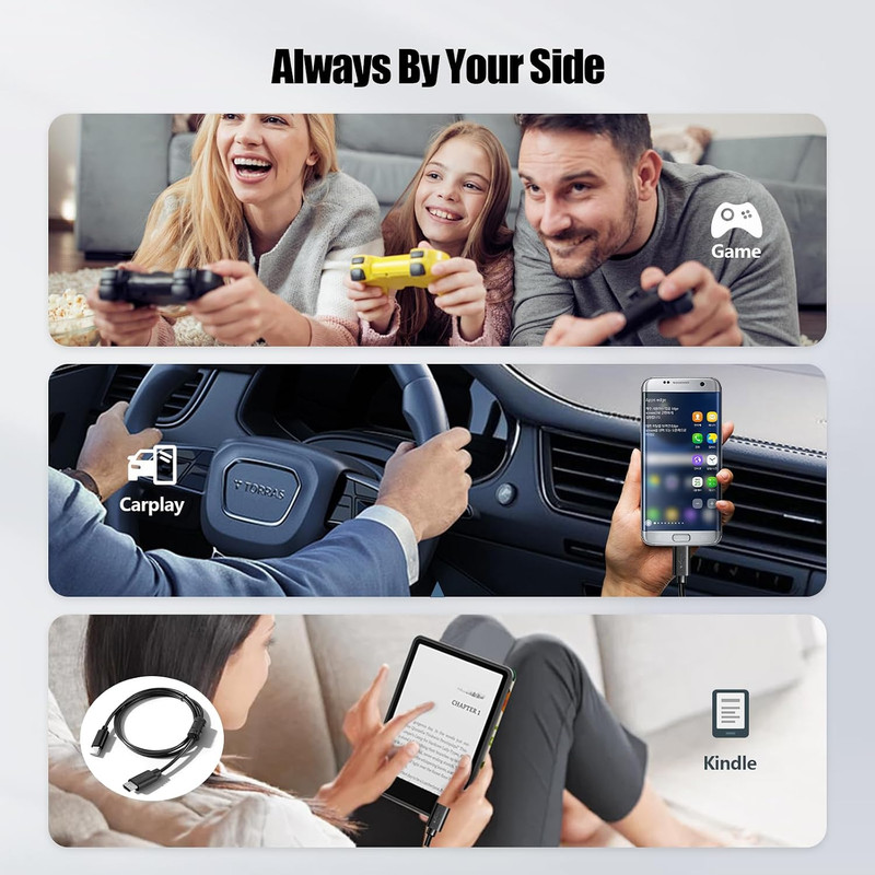 USB C to Micro USB Cable, 2-Pack 5FT Micro USB Cable PS4 Controller Charger, Fas gallery