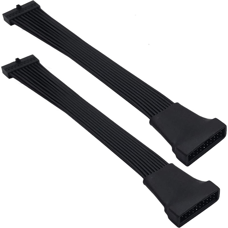 2 Pack 6 inch Mini USB 3.0 19/20-Pin Internal Low Profile Extension Header Cable