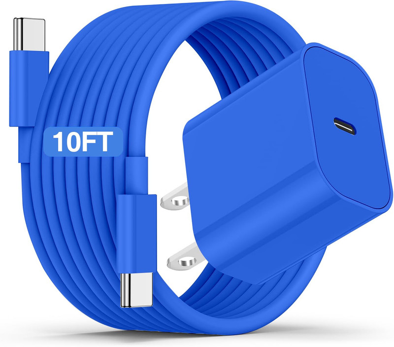 Iphone 17 16 15 Fast Charger and 10Ft Type C to C Cable Cord Long, 20W USB C gallery