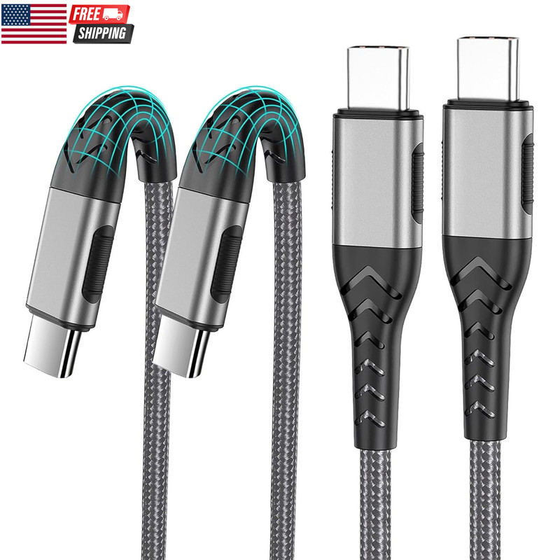 2Pack 10Ft USB C Charger Cable - 100W Fast Charging for Android/Phone/Pad, Type gallery