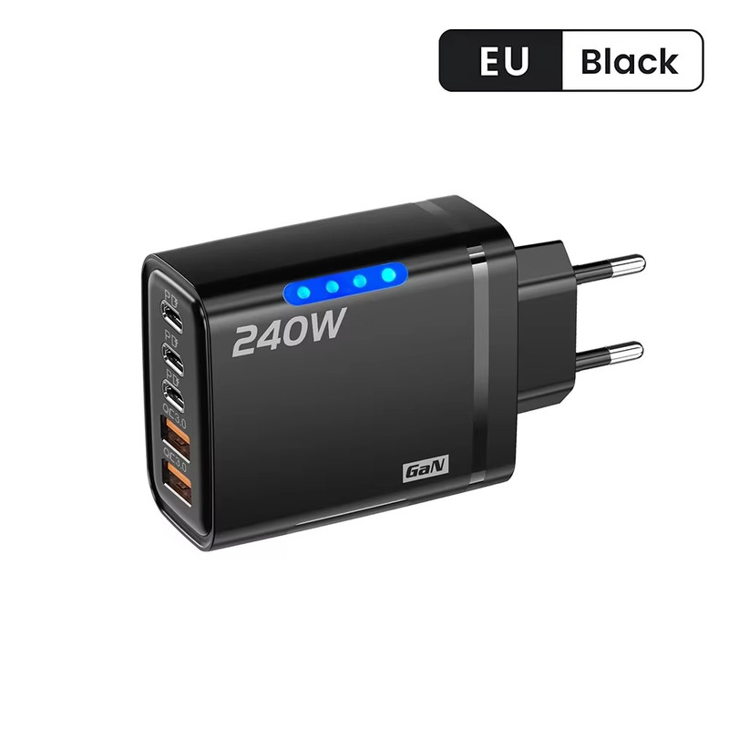 ⚡ 240W 4-in-1 Fast Charging Cable – USB-C, USB-A Multi-Device Cable