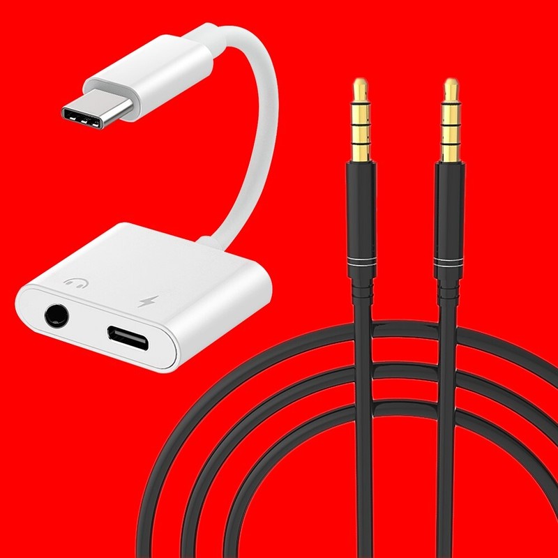 Type C to 3.5mm Audio Aux Cable & 3.5mm Male to Male Cable fit Google Pixel 2 US