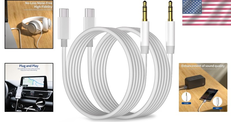 USB C to Aux Cable 3.3ft, 2Pack Type C to 3.5mm Audio Cable Braided USBC AUX Cor gallery