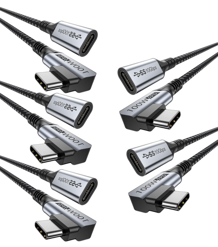 URELEGAN USB C Extension Cable 5-Pack, 6FT USB C Extender Cable, USBC 100W Ch…