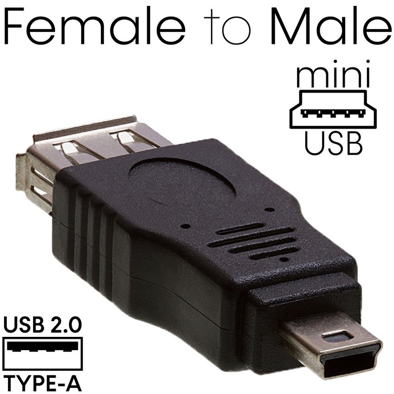 USB Coupler Mini Micro USB to USB Adapter USB 2.0 Adapter Gender Changer F/F M/F