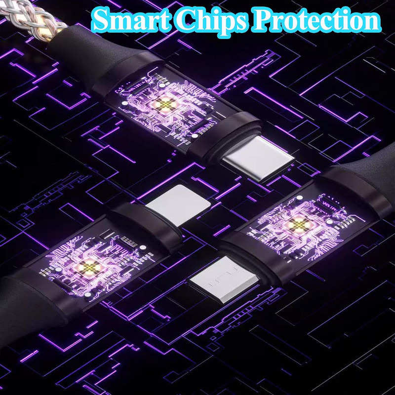 66W 3 in 1 LED Light up Charging Cable, RGB Flowing Glowing Fast Charging Cord gallery