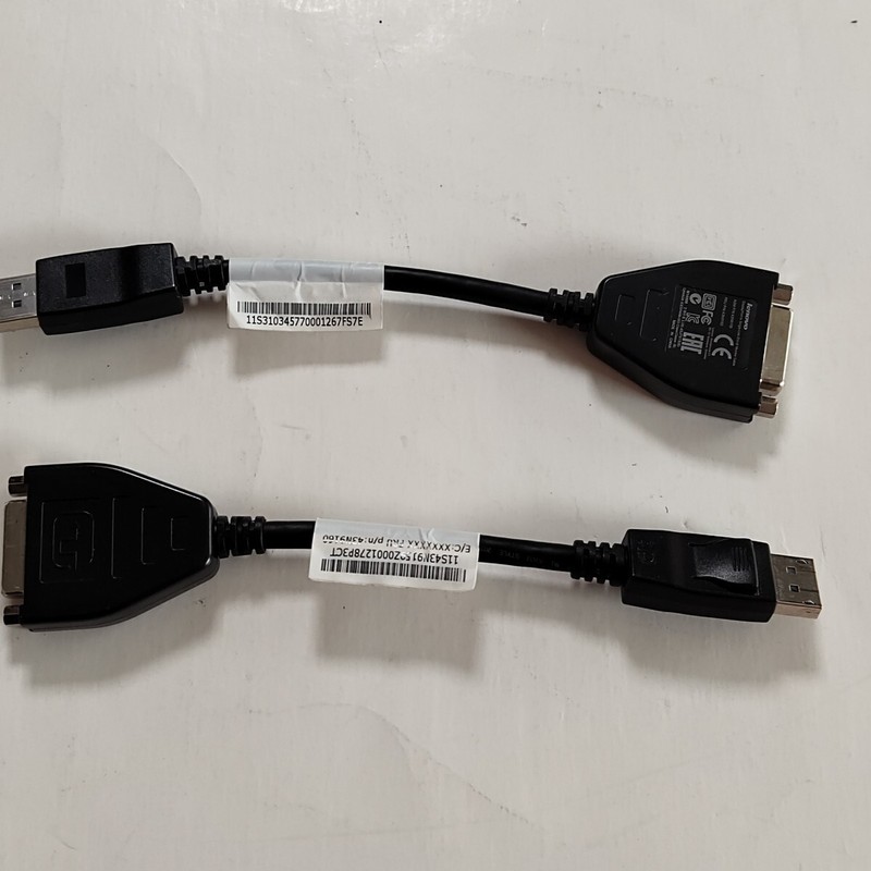 2x Lot! GENUINE LENOVO DISPLAYPORT TO SINGLE DVI-D MONITOR ADAPTER FRU:43N9160 gallery