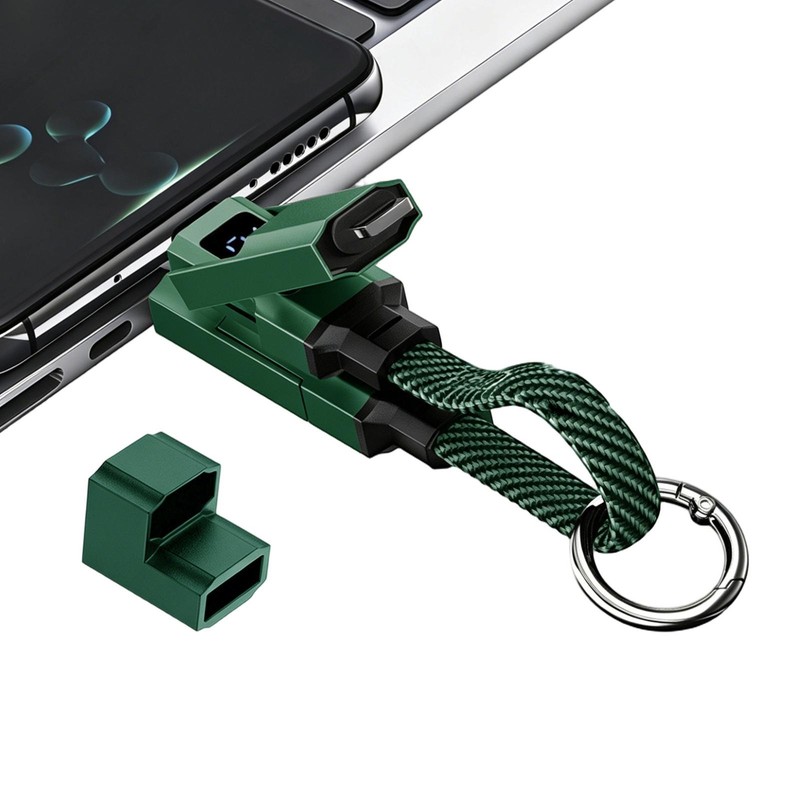 4-in-1 65W USB-C Fast Charging Keychain Cable: Data Sync for Phone Tablet gallery