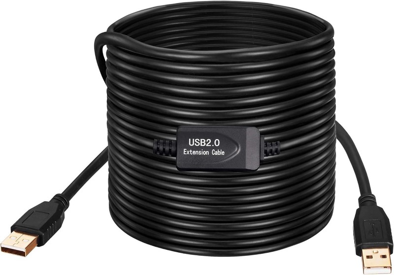 USB A to A Male Cable 30Ft Long Extension Tangle Free for Hard Drive Printer gallery