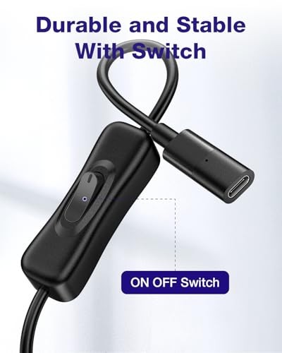 USB-C ON/Off Switch Cable 3.3FT, USB 3.1 Type-C Male to Female Extension with Sw gallery