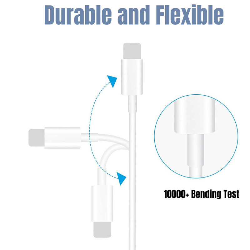 For iPhone 13 12 11 XS XR X 8 20W USB C Fast Charger Cable PD Power Adapter Cord gallery