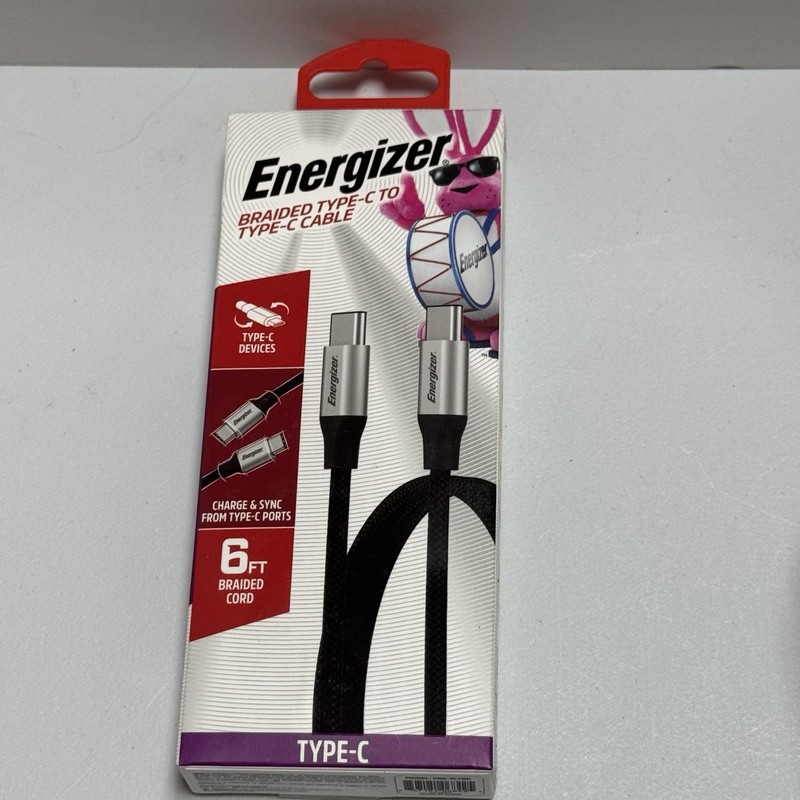 5x Energizer Braided Type-C To Type-C Cable 6 Feet NEW SEALED IN BOX (5 BOXES). gallery