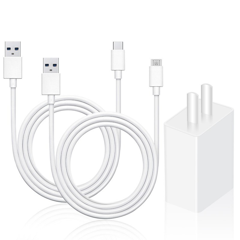 High Efficiency 2xCable 3ft Dual USB Power Adapter Charger for ZTE Warp 7 N9519