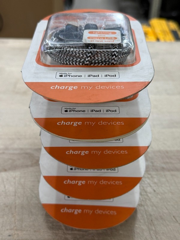 5PK ~ 6ft Charging Cable ~ iPhone & Micro USB Combo ~ iPhone 5 – iPhone X