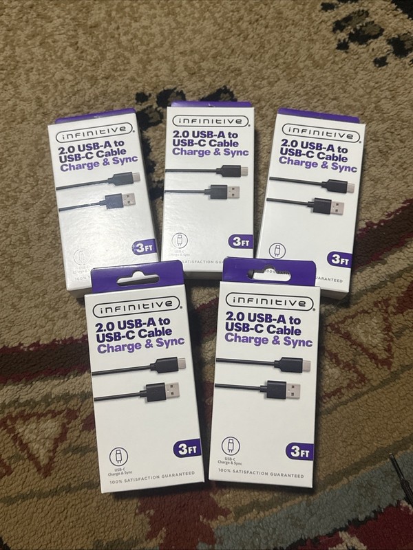 5 Infinitive 2.0 USB-A to USB-C Cable Charge And Sync 3 Ft – Apple and Samsung