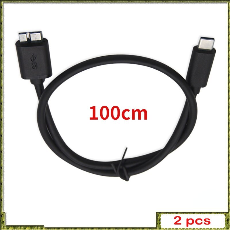 2pcs 100CM USB 3.1 Type-C To USB 3.0 Micro B Cable Connector for Hard Drive