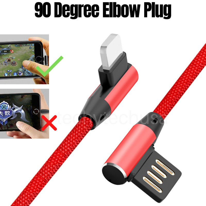 3 Pack 6Ft 90-Degree Angle USB Charging Cable For iPhone 11 XR 8 7 Charger Cord gallery