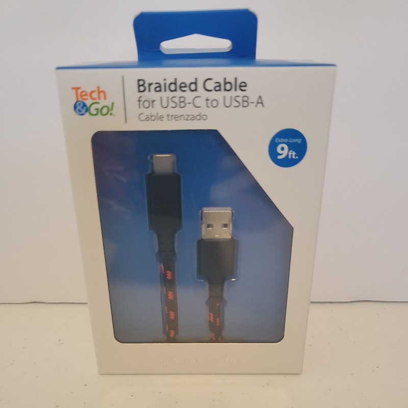Tech & Go 9 Foot Braided Micro-USB Charging Cable