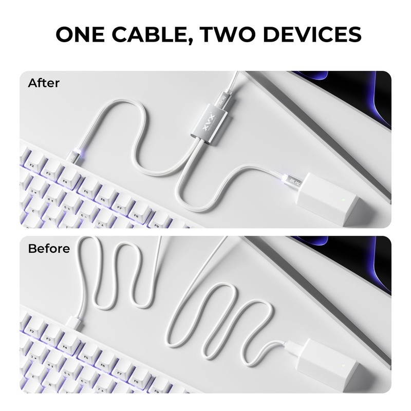 XVX Keyboard Cable, 2-in-1 USB C to USB A Cable for Mechanical Gaming Keyboar... gallery