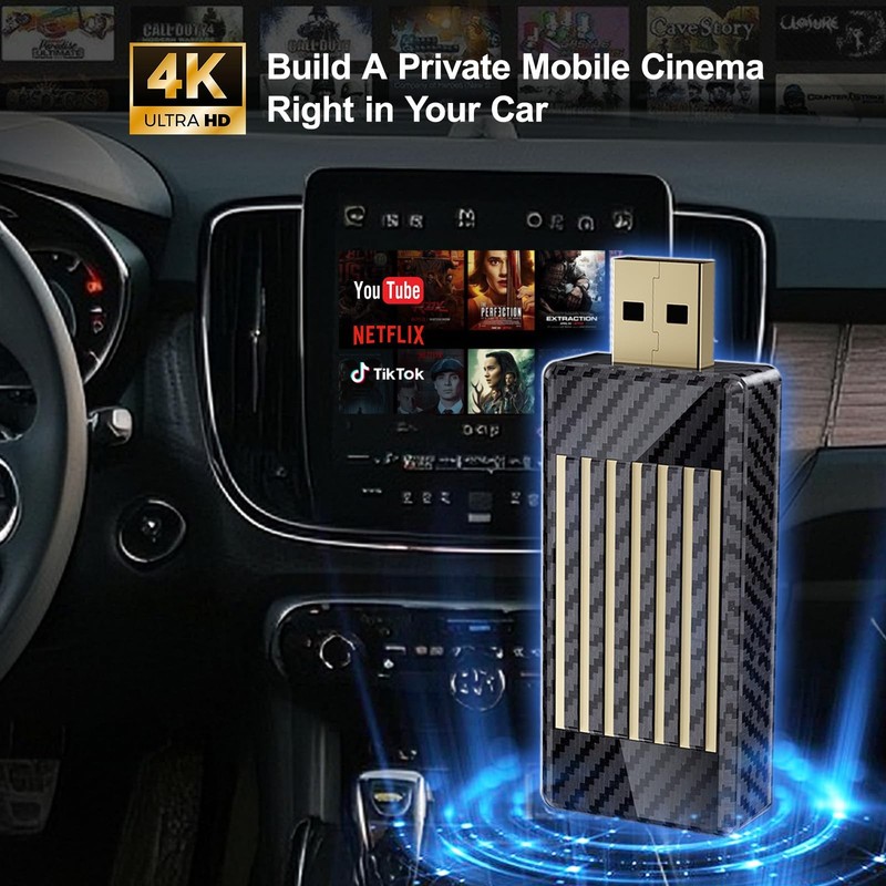 Yurnlv Wireless CarPlay Android Auto Adapter AI Magic Box, Builtin Play Store... gallery
