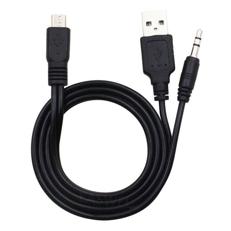 Car AUX Charger Micro 5pin to 3.5mm stereo audio USB Samsung Galaxy S3 S4 Cable