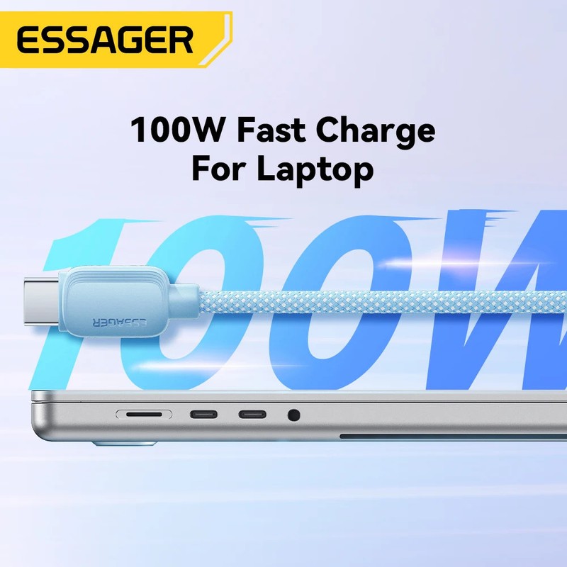 100W USB-C to USB-C Cable MacBook Samsung Xiaomi Huawei 5A PD Fast Charge 3M gallery