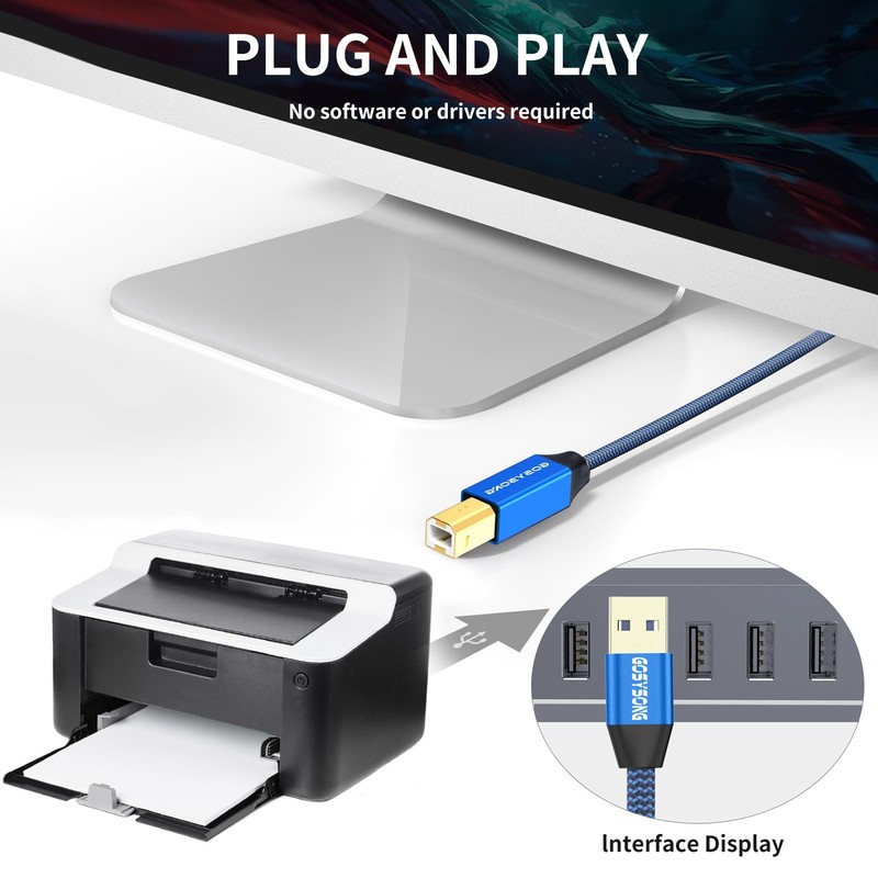 40ft Active USB A to B Cable High Speed Long Printer USB Cord for Computer gallery
