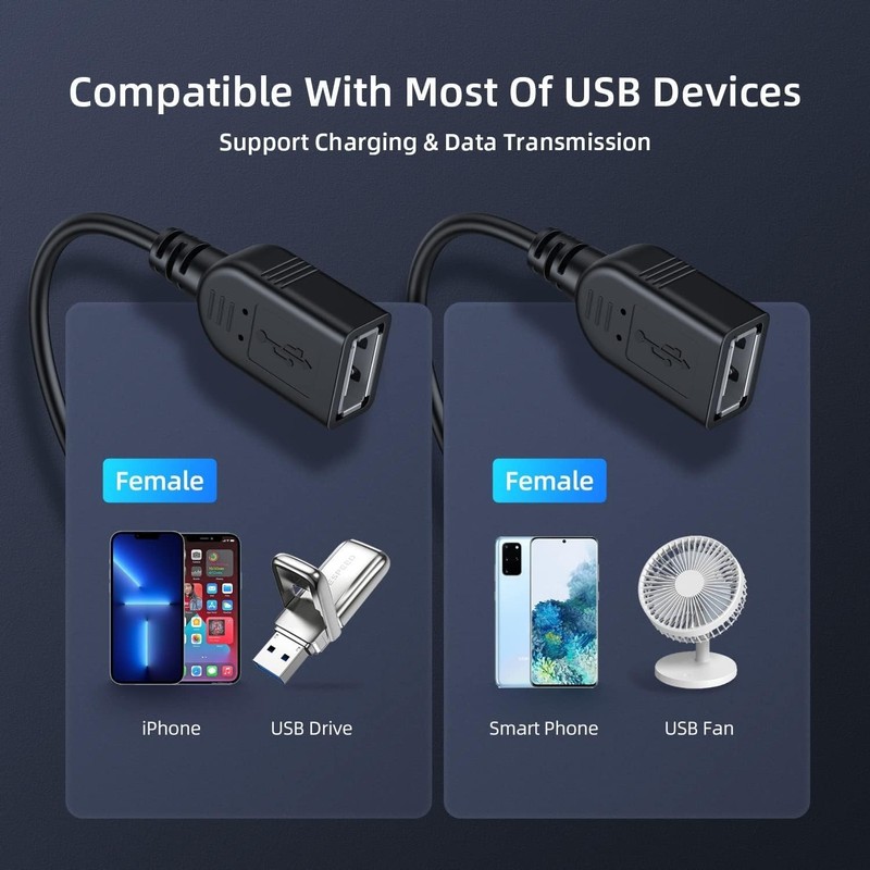 2025 Upgrade: USB 2.0 Male to Dual Female Y Splitter Hub – 30cm Power Adapter gallery
